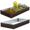 8x4 ft Coffee Silver Metal Outdoor Raised Garden Planter with Open Base and Reinforced Bracket